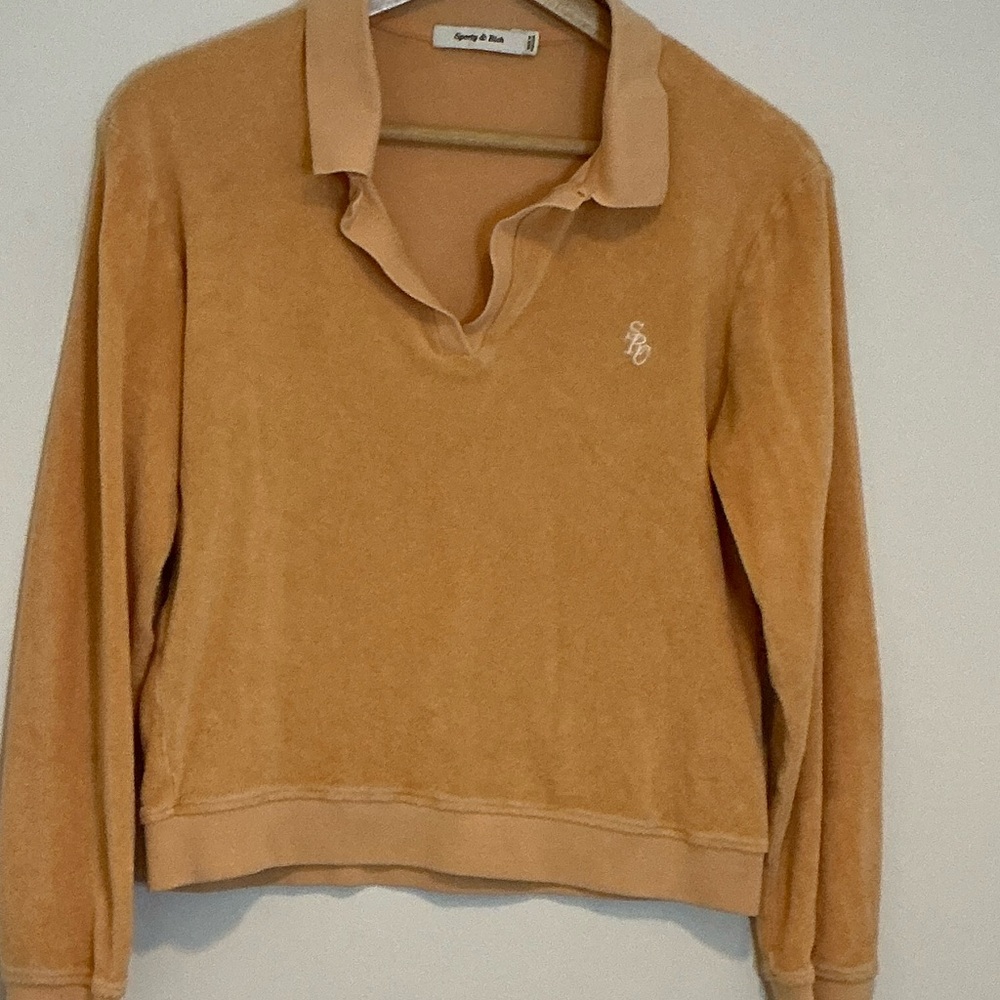 Sporty & Rich Tan V-Neck Sweater - Picture 2 of 6